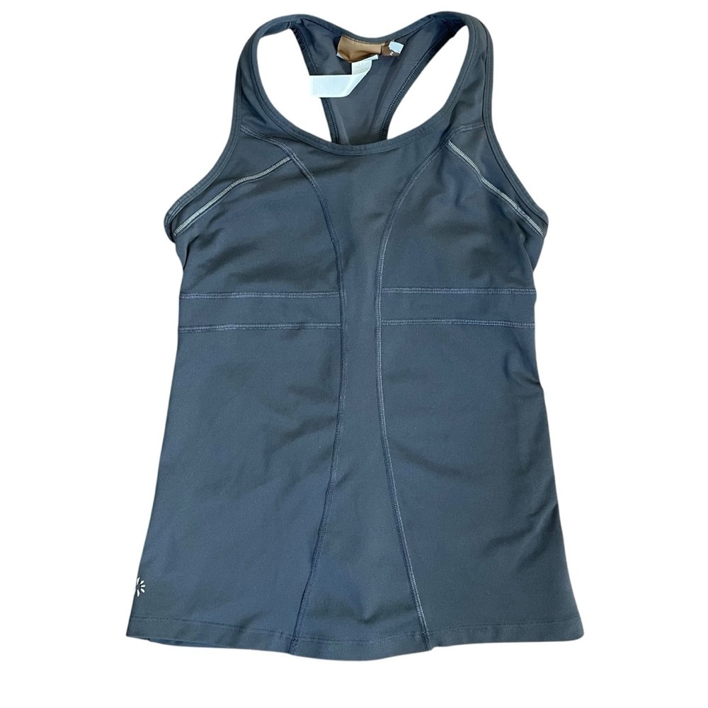 Athleta Racerback Built in Bra Gray Athletic Tank Sz S